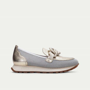 Mocasin Sport Loira Blanco-Oro