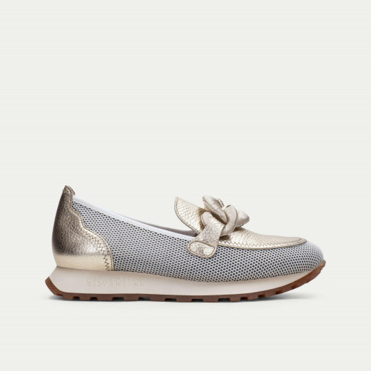 Mocasin Sport Loira Blanco-Oro