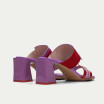 Mule Mallorca en violeta y rojo