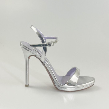 Sandalia alta Metal Plata